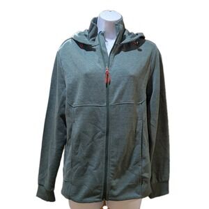 Crane Hoodie Men's Green Zip Up Athletic Outdoors Jacket Small‎
